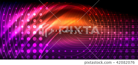 Neon glowing lines, magic energy space light concept, abstract background wallpaper design Neon glowing lines, magic energy space light concept, abstract background wallpaper design 42082076