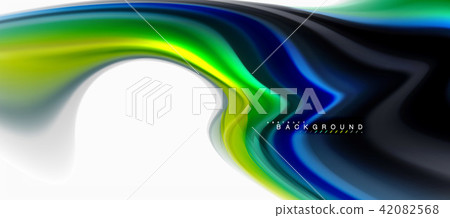 Fluid liquid mixing colors concept on light grey background, curve flow, trendy abstract layout Fluid liquid mixing colors concept on light grey background, curve flow, trendy abstract layout 42082568