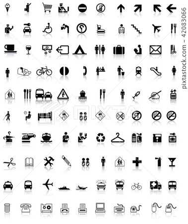 Black web icons set on a white background - Stock Illustration ...