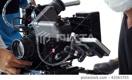 Video camera on professional tripod 42083705