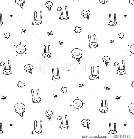 Hand Drawn Funny Pattern Background. Doodle Vector Hand Drawn Funny Pattern Background. Doodle Vector 42084751