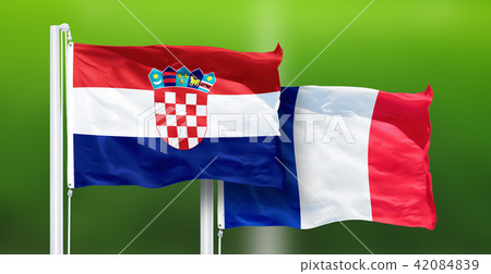 Croatia - France, FINAL OF FIFA World Cup, Russia 2018, National Flags Croatia - France, FINAL OF FIFA World Cup, Russia 2018, National Flags 42084839