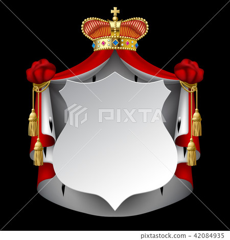 White paper signboard with red royal mantle  42084935