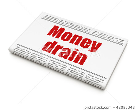 Currency concept: newspaper headline Money Drain 42085348