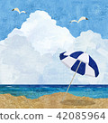 海和沙灘傘 42085964