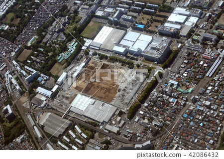 Aerial view of Ogiyama station near the Seibu Railway Temashima Line Aerial view of Ogiyama station near the Seibu Railway Temashima Line 42086432