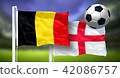 Belgium - England, FINAL OF FIFA World Cup, Russia 2018, National Flags 42086757