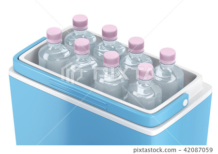 Cooling box with water bottles 42087059