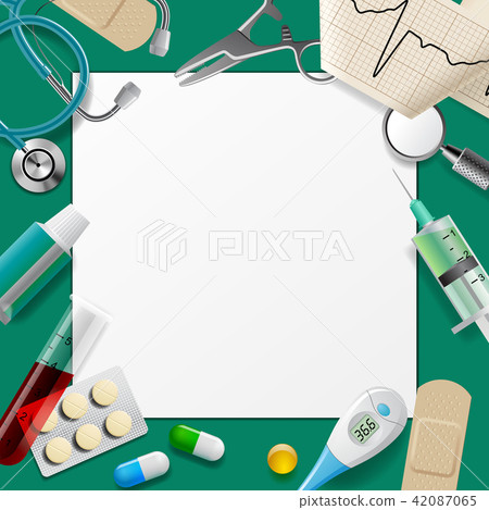 Medical template and frame with medicine equipment 42087065