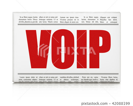 Web design concept: newspaper headline VOIP 42088199