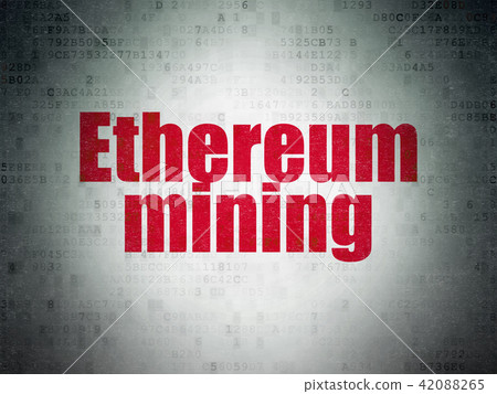 Blockchain concept: Ethereum Mining on Digital Data Paper background Blockchain concept: Ethereum Mining on Digital Data Paper background 42088265