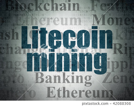 Cryptocurrency concept: Litecoin Mining on Digital Data Paper background 42088308