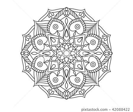 Mandala Ornament Vector Illustration - Stock Illustration [42088422 ...