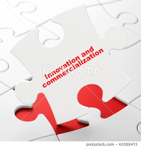 Science concept: Innovation And Commercialization on puzzle background Science concept: Innovation And Commercialization on puzzle background 42088455