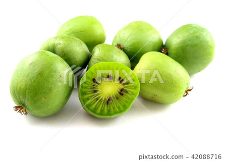 fresh hardy kiwi fruits isolated on white fresh hardy kiwi fruits isolated on white 42088716
