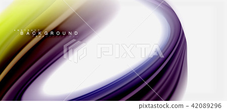 Rainbow fluid colors abstract background twisted liquid design, colorful marble or plastic wavy 42089296