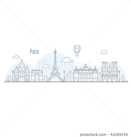 Paris city skyline - cityscape with landmarks 42089336