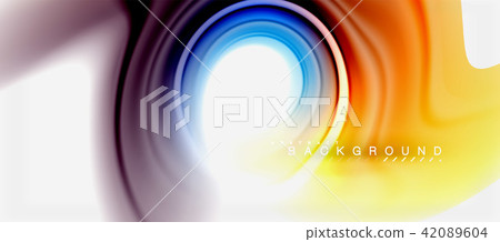 Rainbow fluid colors abstract background twisted liquid design, colorful marble or plastic wavy 42089604