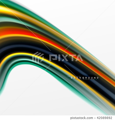 Fluid liquid mixing colors concept on light grey background, curve flow, trendy abstract layout Fluid liquid mixing colors concept on light grey background, curve flow, trendy abstract layout 42089892