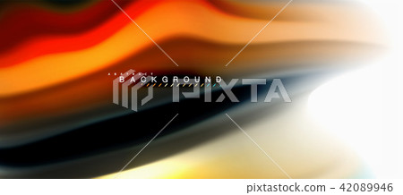 Fluid liquid mixing colors concept on light grey background, curve flow, trendy abstract layout 42089946