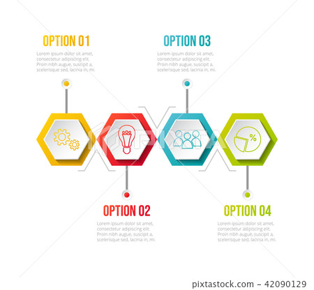 Infographic template with colourful icons. Vector. 42090129