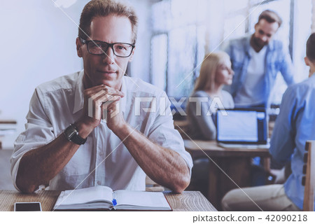 Handsome Businessman in Shirt and Eyeglasses 42090218