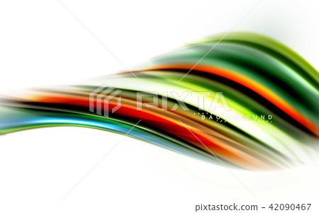 Fluid liquid mixing colors concept on light grey background, wave and swirl curve flow line, trendy 42090467