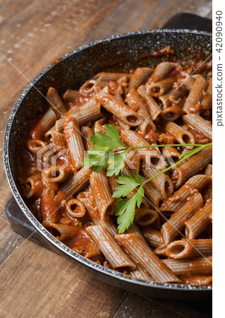 buckwheat penne rigate alla bolognese buckwheat penne rigate alla bolognese 42090940
