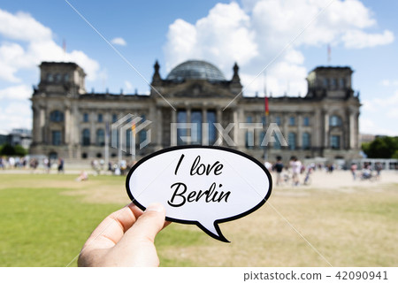 text I love Berlin in front of the Reichstag text I love Berlin in front of the Reichstag 42090941
