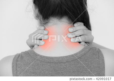 Woman neck and shoulder pain and injury. Woman neck and shoulder pain and injury. 42091017