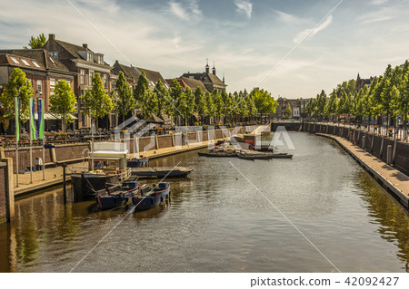 canal and boats center of breda city. Netherlands canal and boats center of breda city. Netherlands 42092427