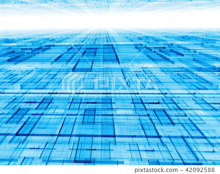 Abstract white and blue background - digitally generated image 42092588