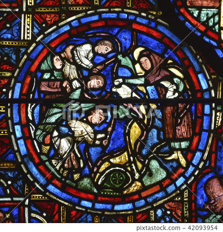 Stated glass of Chartres cathedral Month labor Taking care of grapevine trees 42093954