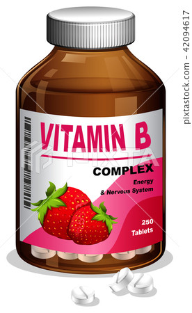 Vitamin B Capsule in Container 42094617