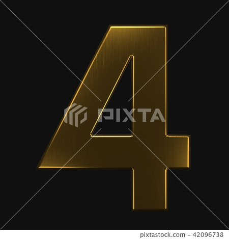 Number Four 4 Gold. 3D Render illustration Number Four 4 Gold. 3D Render illustration 42096738
