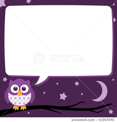 Cute Simple Patterned Owls, Night Speech Bubble 42097048