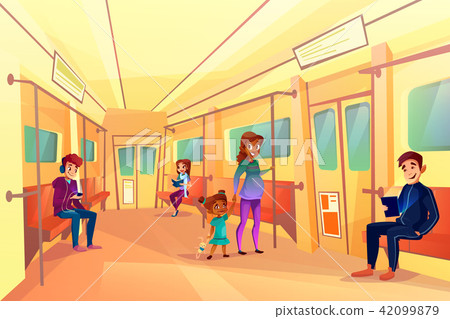 People in subway metro train vector illustration People in subway metro train vector illustration 42099879