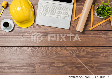 Overhead shot of an architect desktop 42100484