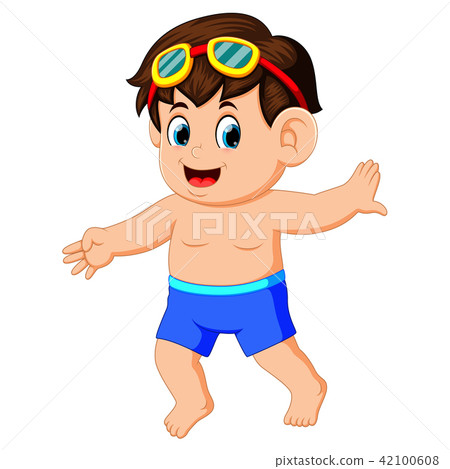 Happy little boy in swimsuit Happy little boy in swimsuit 42100608