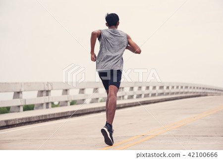 Black men runner are running  42100666