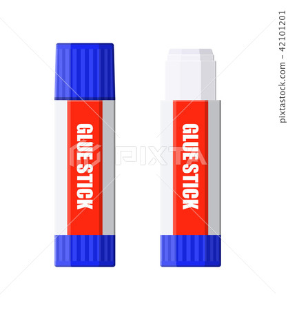 Plastic tubes of glue stick, open lid and closed. Plastic tubes of glue stick, open lid and closed. 42101201