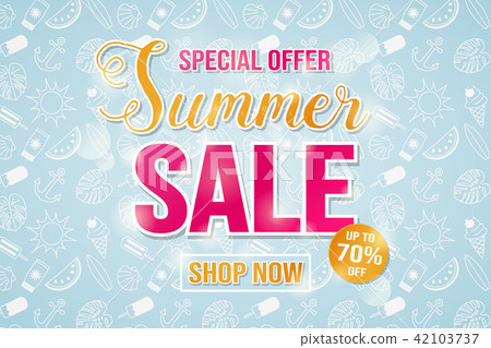 Summer Sale - concept of glossy flyer. Vector. Summer Sale - concept of glossy flyer. Vector. 42103737
