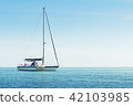 Yacht in the sea against blue sky 42103985
