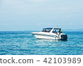 Speed boat on the sea with blue sky. 42103989