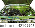 close-up old car engine. 42103993