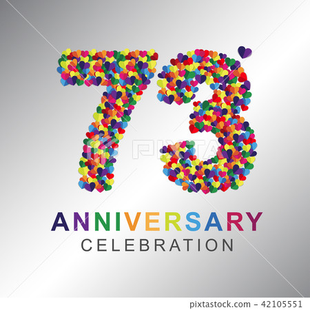 73 years anniversary paper hearts origami style. 42105551