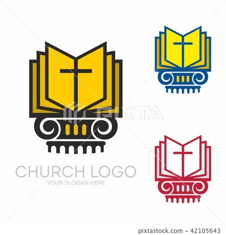 Church logo. Stylish cross of Jesus Christ 42105643