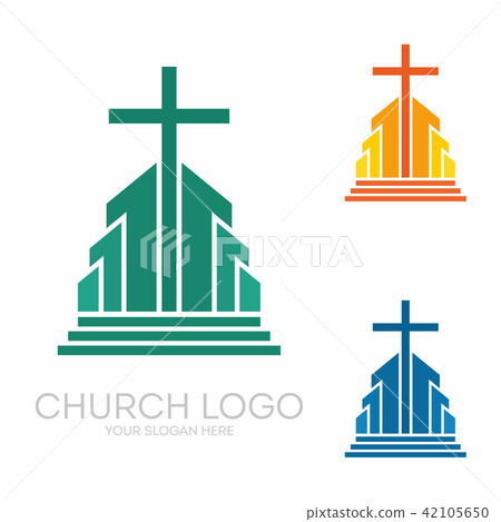 Church logo. Stylish cross of Jesus Christ 42105650