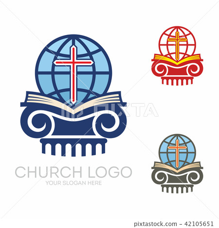 Church logo. Stylish cross of Jesus Christ 42105651