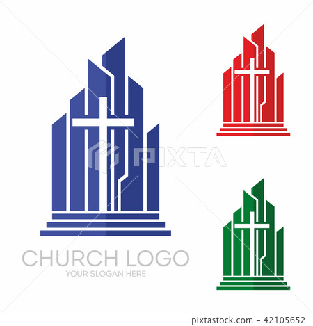 Church logo. Stylish cross of Jesus Christ 42105652